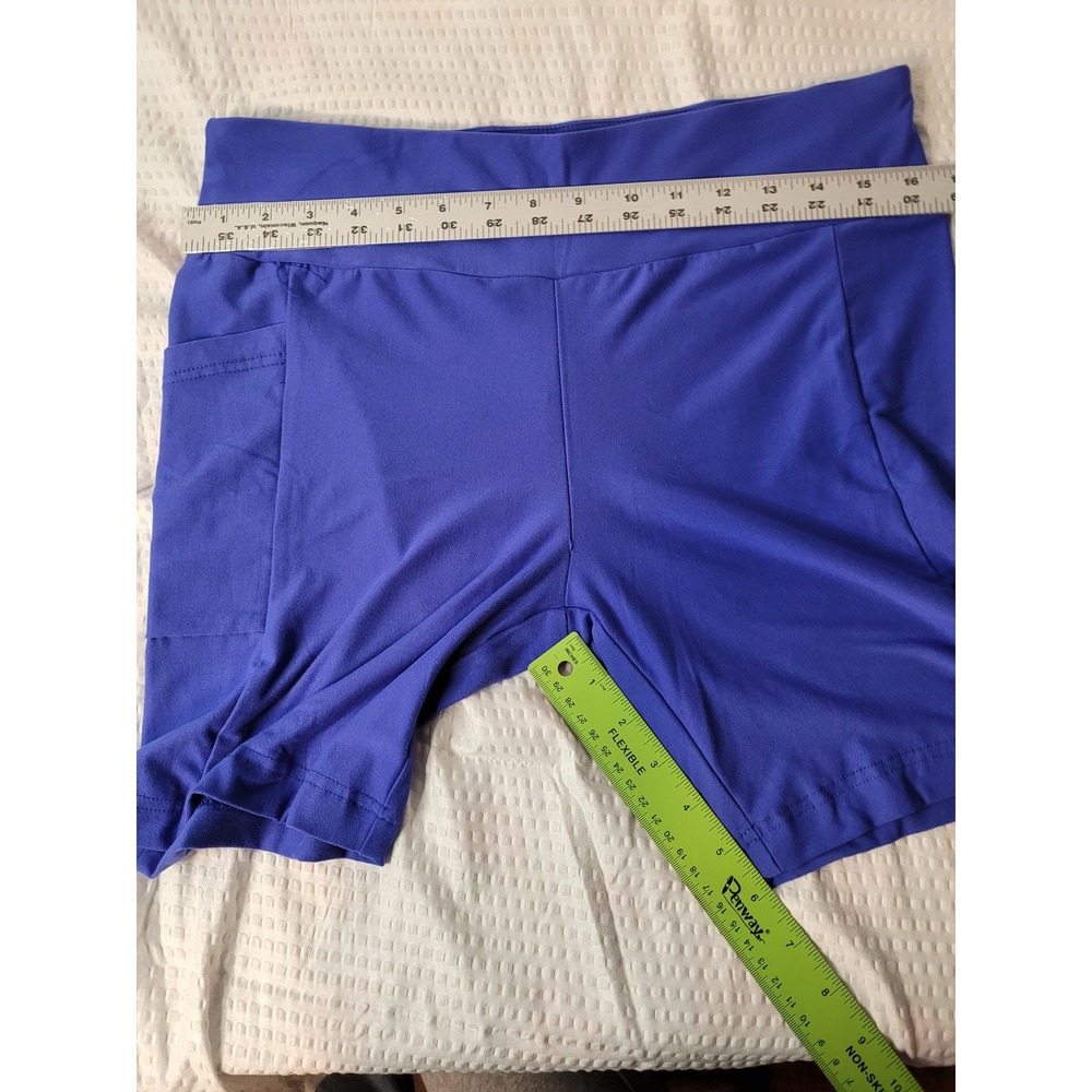 No Boundaries Womens Blue Biker Shorts High Waisted Athletic Pocket XL 15-17